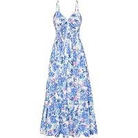 GRACE KARIN Boho Dresses for Women 2025 Spaghetti Strap Maxi Dress